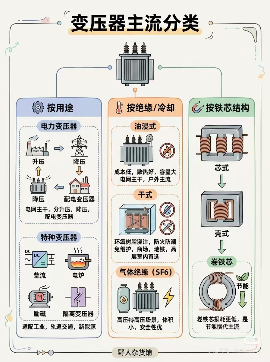 带您一图了解变压器的分类
